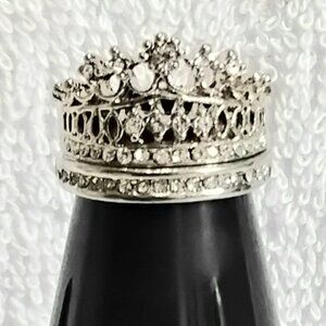 BNWOT 3/$30 Florence Scovel Imperial Crown Two Ring Set Size 6 Fashion Jewelry!!